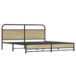 vidaXL Cadre de lit en métal sans matelas chêne sonoma 183x213 cm