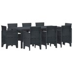 vidaXL Ensemble de salle à manger pour jardin 9 Pièces Anthracite