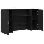 vidaXL Bureau de réception chêne noir 180x50x103 5cm bois d'ingénierie