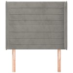 vidaXL Tête de lit avec oreilles Gris clair 83x16x118/128 cm Velours