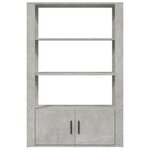 vidaXL Buffet Gris béton 80x30x119 5 cm Bois d'ingénierie