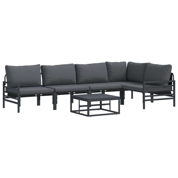 vidaXL Ensemble de canapé de jardin Anthracite Acier