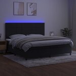 vidaXL Sommier à lattes de lit matelas et LED Noir 200x200 cm Velours