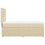 vidaXL Sommier à lattes de lit avec matelas Crème 90x200 cm Tissu