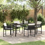 vidaXL Ensemble de salle à manger pour jardin 5 Pièces Noir polyrotin