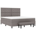 vidaXL Lit à ressorts avec matelas Taupe 180 x 200 cm tissu