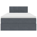 vidaXL Lit de Rangement avec matelas Gris foncé 120 x 200 cm Velours