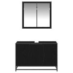 vidaXL Ensemble de mobilier de salle de bain 2 Pièces Chêne noir