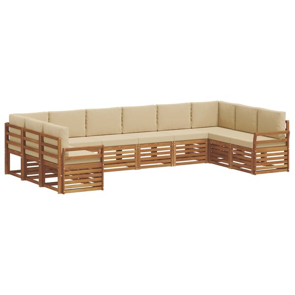 vidaXL Ensemble de canapés d'extérieur 10 pc Naturel et Beige