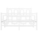 vidaXL Cadre de lit métal sans matelas et pied de lit blanc 120x200 cm
