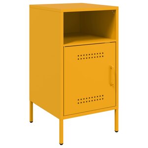 vidaXL Table de chevet jaune moutarde 36x39x68 cm acier