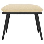 vidaXL Chaise de relaxation avec tabouret Crème Tissu et similicuir