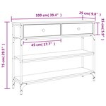 vidaXL Table console noir 100x25x75 cm bois d'ingénierie