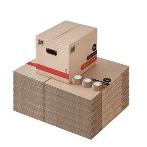 Pack and Move- Lot 60 Cartons Déménagement Livres Premium - 40 X 30 X 30 Cm - Extrême Résistance 30 KG - Double Épaisseur - 3 Adhésifs Offerts