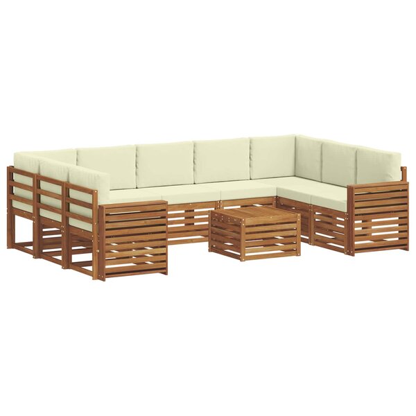vidaXL Ensembles de canapés avec coussin 10 Pièces Naturel et Crème