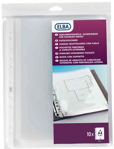 Sachet de 10 Pochettes Perforées à Soufflet A4 PP Lisse Epaisseur 0 02mm Incolore OXFORD