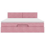 vidaXL Lit ottoman avec matelas et LED Rose 180x200 cm velours