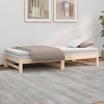 vidaXL Lit coulissant sans matelas 2x(80x200) cm Bois de pin massif