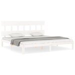 vidaXL Cadre de lit sans matelas blanc 200x200 cm bois massif de pin
