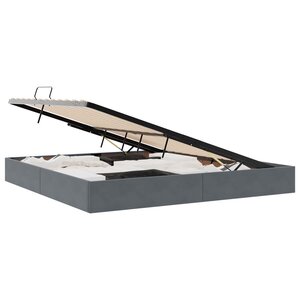 vidaXL Cadre de lit ottoman Gris foncé 200 x 200 cm Velours