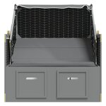 vidaXL Strandkorb avec auvent poly rotin bois solide anthracite noir