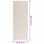 vidaXL Tapis ZIZUR crème 80x200 cm aspect de jute intérieur extérieur