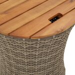 vidaXL Tables d'appoint de jardin 2 Pièces dessus en bois gris poly rotin