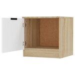 vidaXL Tables de chevet 2 Pièces Blanc et chêne sonoma 40x39x40 cm