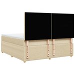 vidaXL Sommier à lattes de lit avec matelas Crème 180x200 cm Tissu