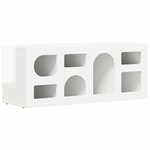 vidaXL Meuble TV Blanc brillant 100 x 35 x 40 cm Bois d'ingénierie