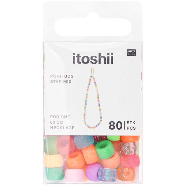 Itoshii pack de 80 perles Ponii Star mix