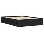 vidaXL Cadre de lit avec tiroirs noir 120x200 cm bois d'ingénierie