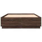 vidaXL Cadre de lit avec lumières LED chêne marron 120x200 cm