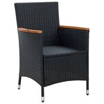 vidaXL Chaises à manger de jardin lot de 4 Résine tressée Noir