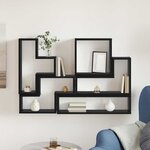 vidaXL Cube mural Chêne noir 96 x 12 x 64 cm Bois d'ingénierie