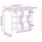 vidaXL Ensemble de Meubles de Salle de Bain 3 Pièces 120 x 14 5 x 70 cm