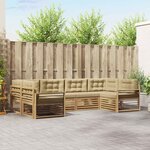 vidaXL Ensemble de canapés d'extérieur 6 Pièces Blanc et Beige