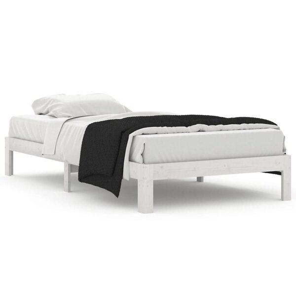vidaXL Cadre de lit sans matelas blanc bois de pin massif 100x200 cm