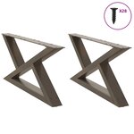 vidaXL Pieds de table basse 2 pièces Acier naturel 70 x (30-31 3) cm Acier