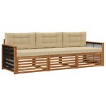 vidaXL Ensemble de canapés d'extérieur 3 pc Naturel et Beige