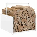 vidaXL Portant de bois chauffage blanc 40x40x40 cm