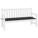vidaXL Coussin de banc de jardin noir 200x50x4 cm tissu oxford