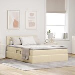 vidaXL Lit avec rangement et matelas avec matelas Crème 140 x 200 cm