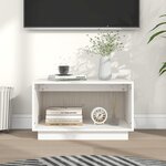 vidaXL Meuble TV Blanc 60x35x35 cm Bois de pin massif