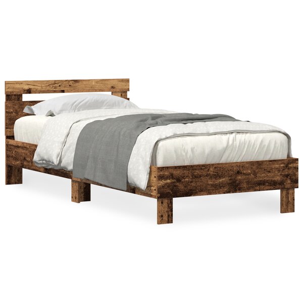 vidaXL Cadre de lit Bois ancien 90 x 190 cm Bois d'ingénierie