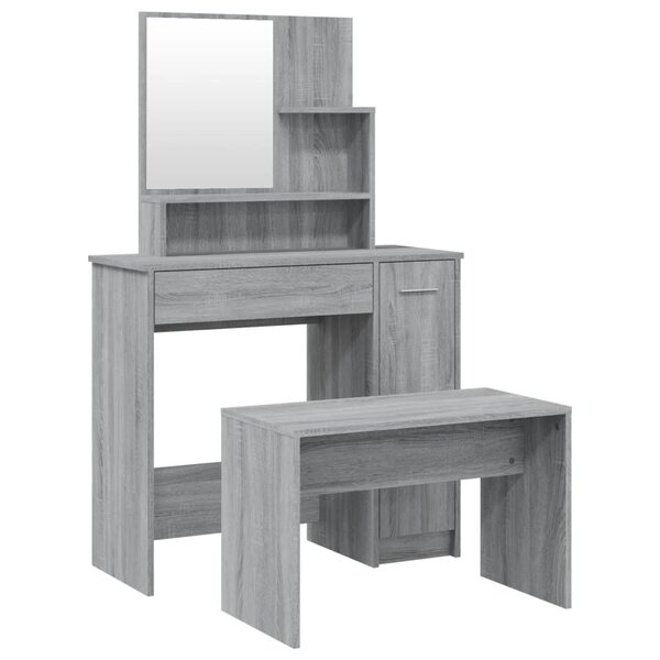 vidaXL Ensemble de coiffeuse Sonoma gris 86 5x35x136 cm