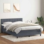vidaXL Sommier à lattes de lit et matelas et LED gris foncé 140x220cm velours
