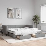 vidaXL Lit de jour avec gigogne et tiroirs sans matelas 100x200 cm
