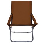 vidaXL Chaises pliables de plage lot de 2 Tissu Marron