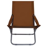 vidaXL Chaises pliables de plage 2 Pièces Tissu Marron